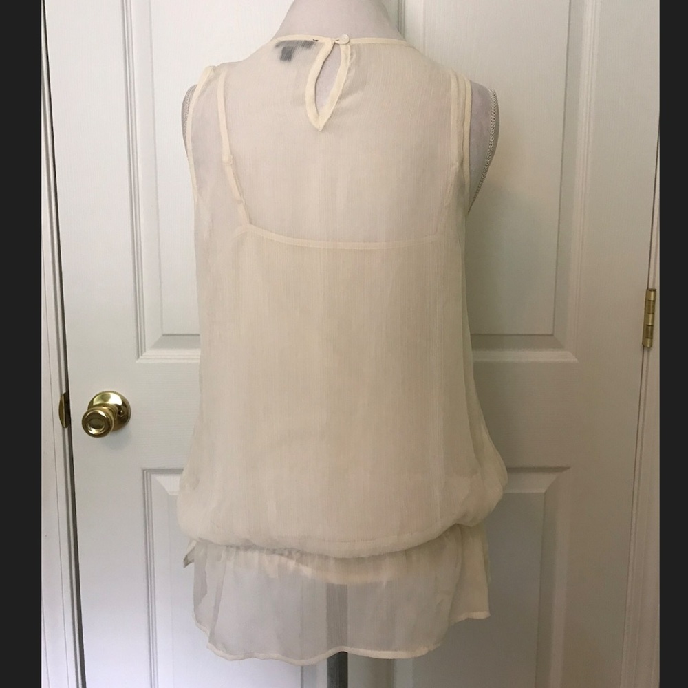 Apt.9 Cream Top w/Sequins on Front - Picture 6 of 8